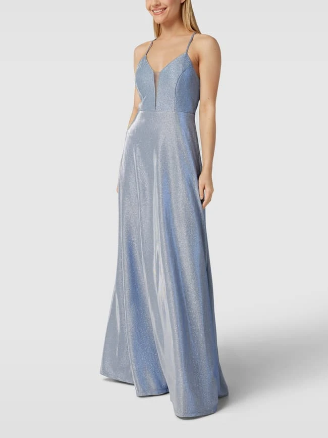 Jake*s Cocktail Abendkleid Mit Effektgarn - Himmelblau 3 Jake*s Cocktail Abendkleid Mit Effektgarn - Himmelblau