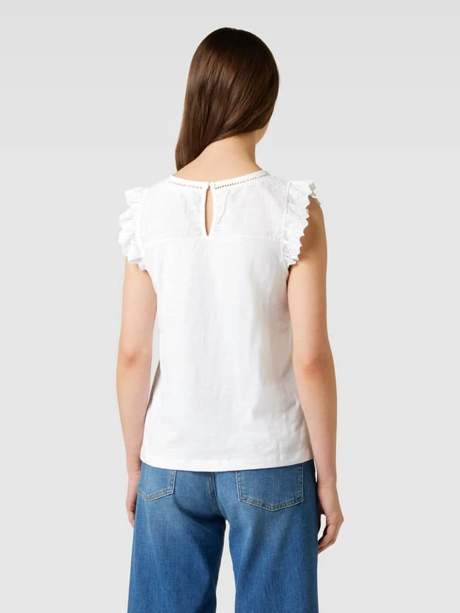 Jake*s Casual Blusenshirt Mit Lochmuster - Weiß 7 Jake*s Casual Blusenshirt Mit Lochmuster - Weiß – Bild 5