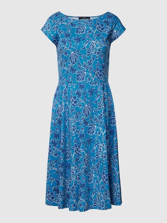 Weekend Max Mara Knielanges Kleid Aus Baumwolle Mit Floralem Print - Blau 4 Weekend Max Mara Knielanges Kleid Aus Baumwolle Mit Floralem Print - Blau – Bild 2