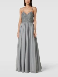 Laona Abendkleid Mit Ziersteinbesatz - Mittelgrau