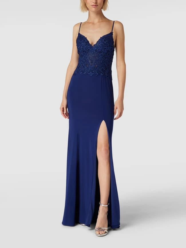 Mascara Abendkleid Mit Ziersteinbesatz - Blau 3 Mascara Abendkleid Mit Ziersteinbesatz - Blau