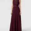 Jake*s Cocktail Abendkleid Mit Zierbesatz - Aubergine