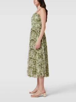 LACE & BEADS Cocktailkleid Mit Floralem Allover-Muster - Schilf