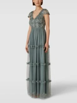 LACE & BEADS Abendkleid Mit Paillettenbesatz - Grün