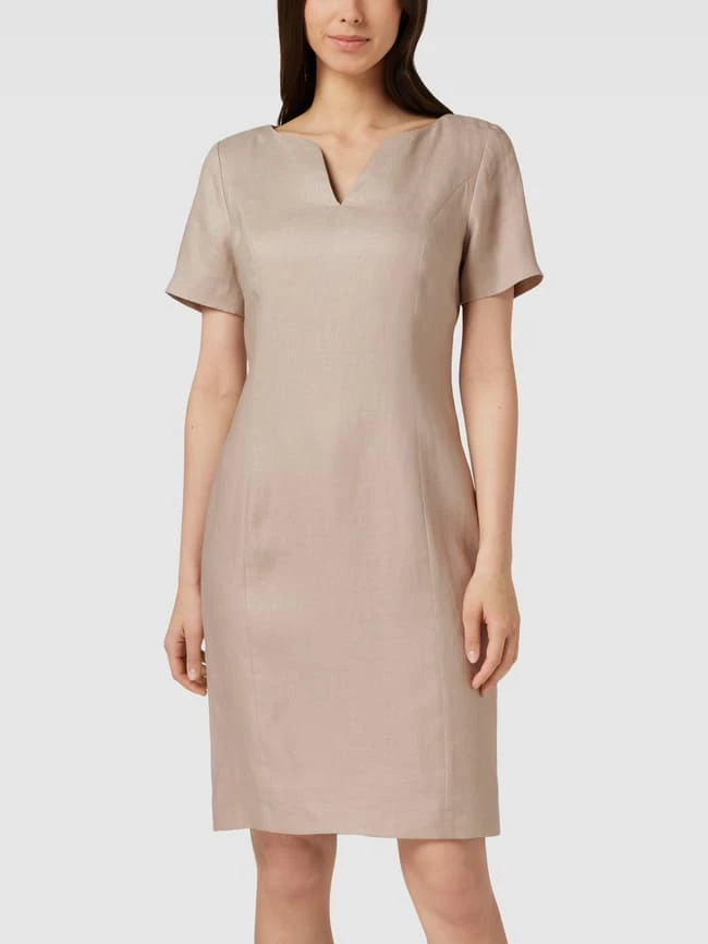 White Label Knielanges Kleid Mit V-Ausschnitt - Sand 6 White Label Knielanges Kleid Mit V-Ausschnitt - Sand – Bild 4