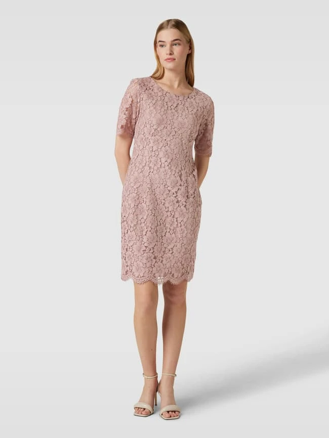 Montego Cocktailkleid Aus Spitze Mit Floralem Allover-Muster - Taupe 3 Montego Cocktailkleid Aus Spitze Mit Floralem Allover-Muster - Taupe