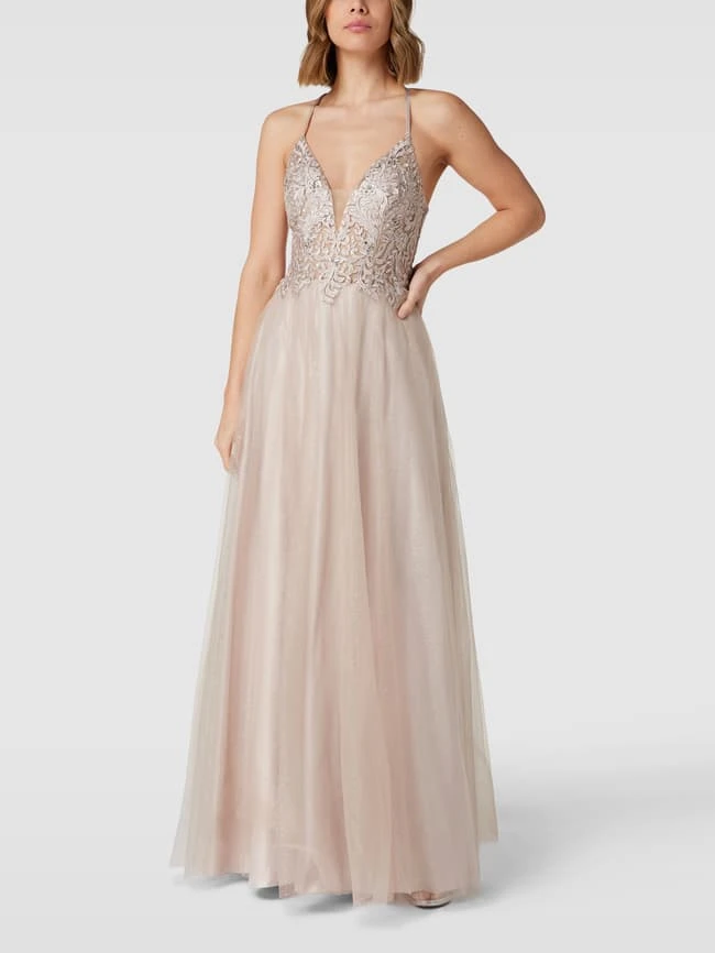 Luxuar Abendkleid Mit Herz-Ausschnitt - Gold 3 Luxuar Abendkleid Mit Herz-Ausschnitt - Gold