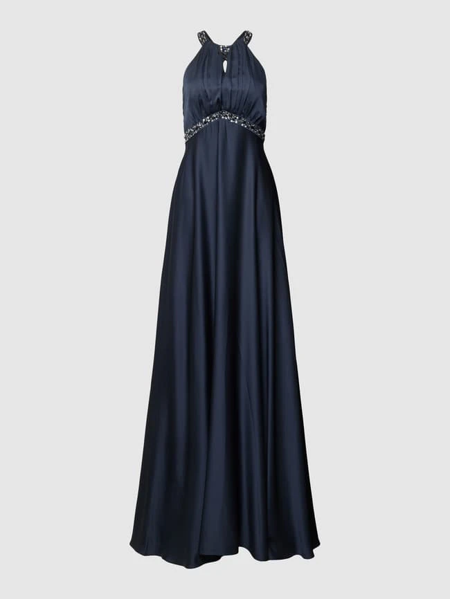 Jake*s Cocktail Abendkleid Mit Neckholder - Marineblau Meliert 4 Jake*s Cocktail Abendkleid Mit Neckholder - Marineblau Meliert – Bild 2