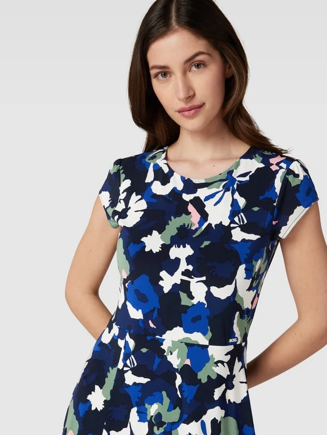 BOSS Kleid Mit Allover-Muster Modell 'ELETAS' - Marineblau 5 BOSS Kleid Mit Allover-Muster Modell 'ELETAS' - Marineblau – Bild 3