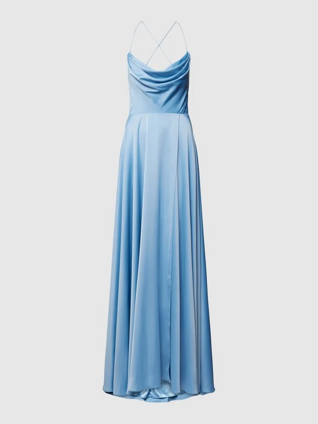 V.M. Abendkleid Mit Wasserfall-Ausschnitt - Hellblau 4 V.M. Abendkleid Mit Wasserfall-Ausschnitt - Hellblau – Bild 2