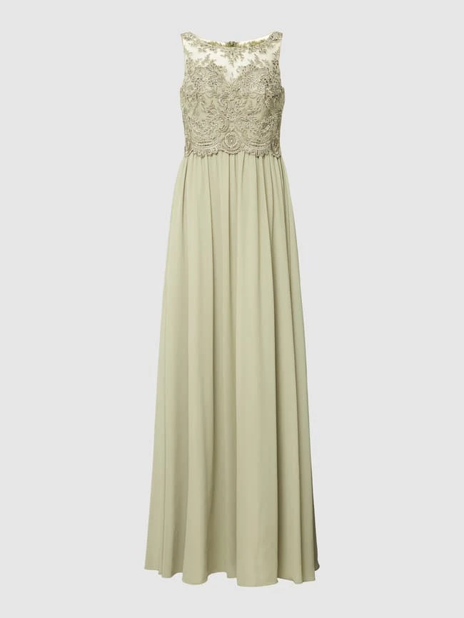 Laona Abendkleid Mit Floralen Stickereien - Olivgrün 4 Laona Abendkleid Mit Floralen Stickereien - Olivgrün – Bild 2
