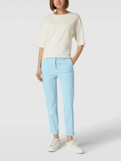 Cambio Stoffhose Mit Bügelfalten Modell 'Stella' - Bleu