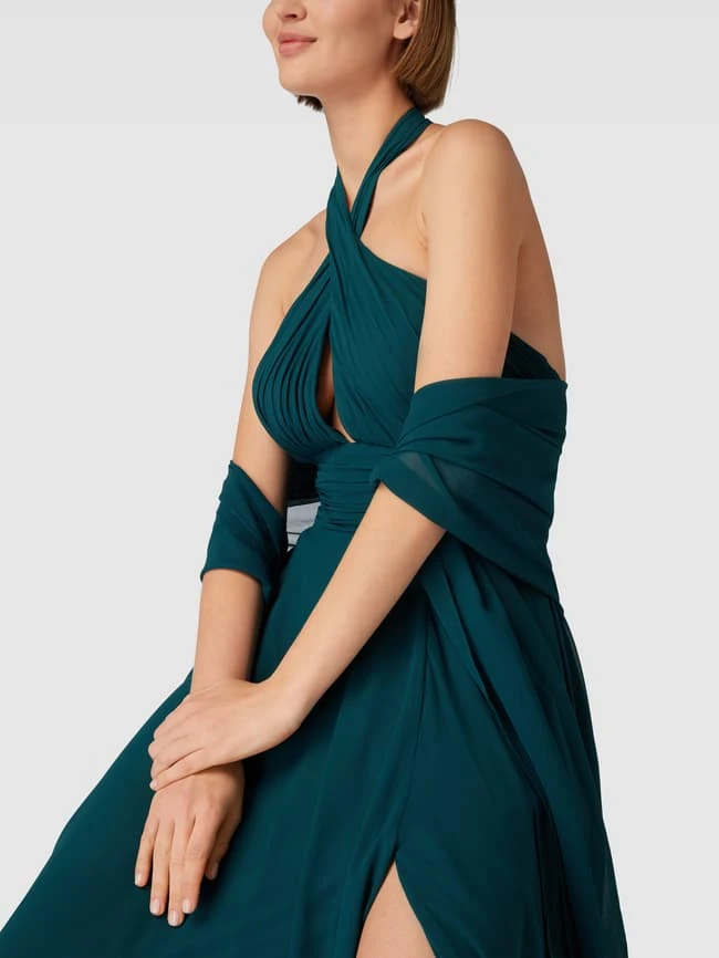 Mascara Abendkleid Mit V-Ausschnitt - Petrol 5 Mascara Abendkleid Mit V-Ausschnitt - Petrol – Bild 3