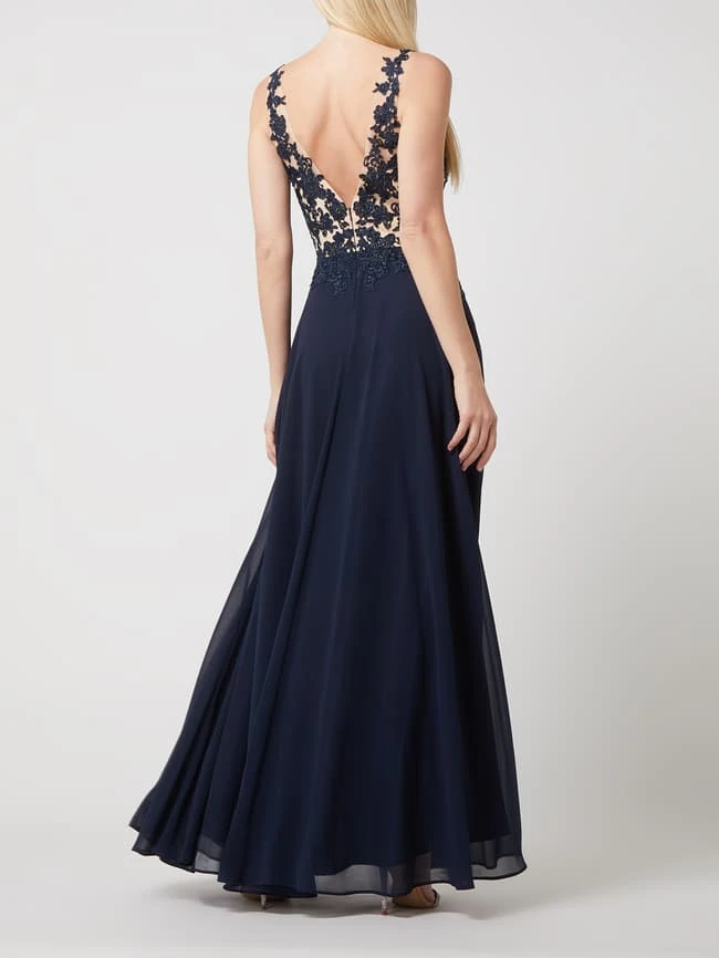 Luxuar Abendkleid Aus Spitze Und Chiffon - Dunkelblau 7 Luxuar Abendkleid Aus Spitze Und Chiffon - Dunkelblau – Bild 5