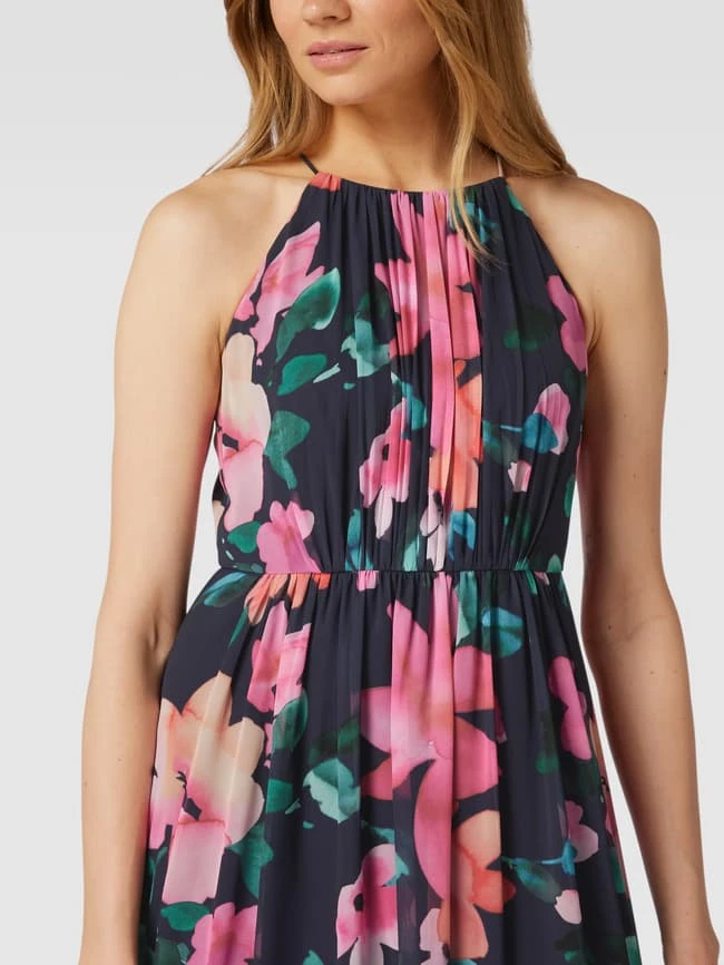 Jake*s Cocktail Abendkleid In Maxilänge Mit Floralem Allover-Muster - Marineblau Meliert 5 Jake*s Cocktail Abendkleid In Maxilänge Mit Floralem Allover-Muster - Marineblau Meliert – Bild 3