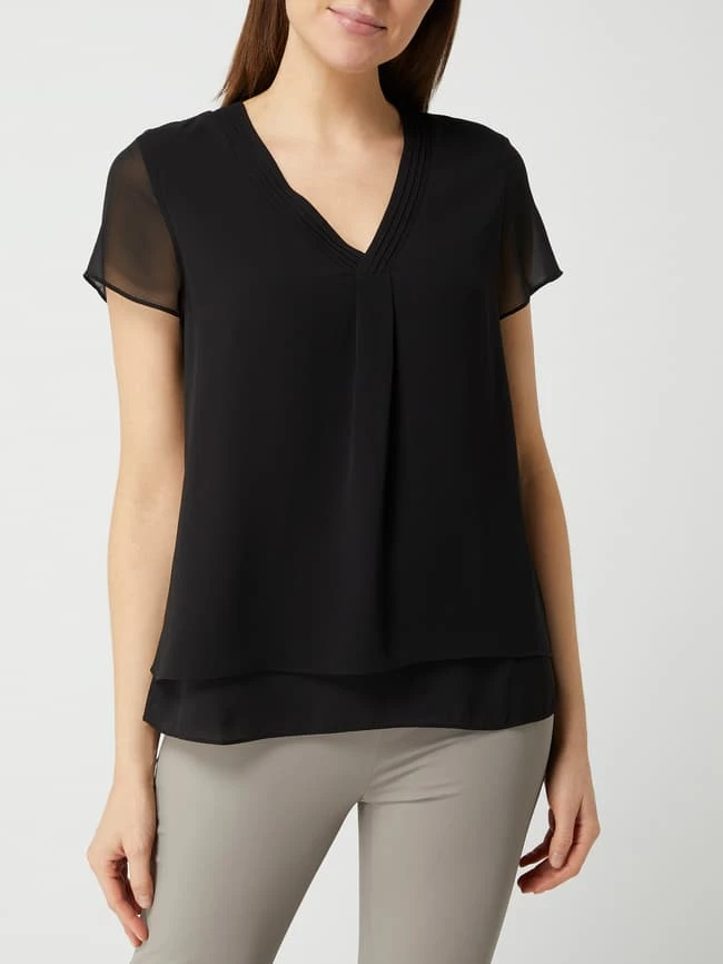 S.Oliver BLACK LABEL Blusenshirt Im Double-Layer-Look - Schwarz 6 S.Oliver BLACK LABEL Blusenshirt Im Double-Layer-Look - Schwarz – Bild 4