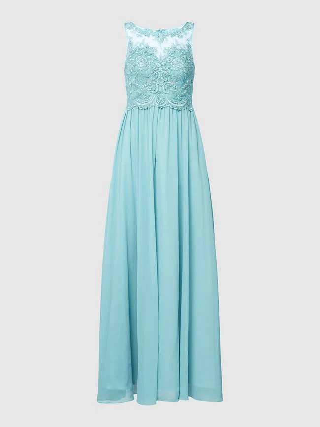 Laona Abendkleid Mit Ziersteinen Und Floralen Stickereien - Aqua Blau 4 Laona Abendkleid Mit Ziersteinen Und Floralen Stickereien - Aqua Blau – Bild 2