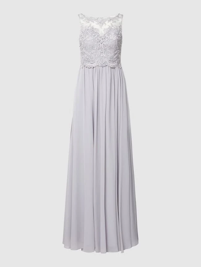 Laona Abendkleid Mit Floralen Stickereien - Eisblau 4 Laona Abendkleid Mit Floralen Stickereien - Eisblau – Bild 2