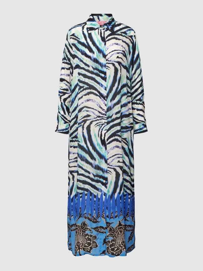 Yippie Hippie Blusenkleid Mit Allover-Muster - Blau 4 Yippie Hippie Blusenkleid Mit Allover-Muster - Blau – Bild 2