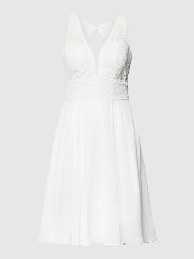 Luxuar Brautkleid In Knielänge Mit Taillenpasse - Offwhite 4 Luxuar Brautkleid In Knielänge Mit Taillenpasse - Offwhite – Bild 2