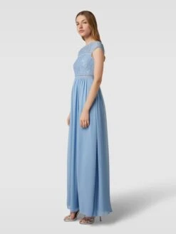 Jake*s Cocktail Abendkleid Mit Floraler Spitze - Bleu