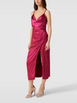 Luxuar Cocktailkleid Mit Wasserfallausschnitt - Pink