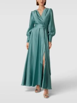 Swing Abendkleid Mit V-Ausschnitt - Türkis