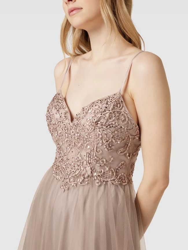 Laona Abendkleid Mit Herz-Ausschnitt - Taupe 5 Laona Abendkleid Mit Herz-Ausschnitt - Taupe – Bild 3
