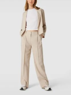 Jake*s Collection Bundfaltenhose Mit Haken- Und Reißverschluss - Beige