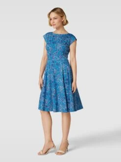 Weekend Max Mara Knielanges Kleid Aus Baumwolle Mit Floralem Print - Blau