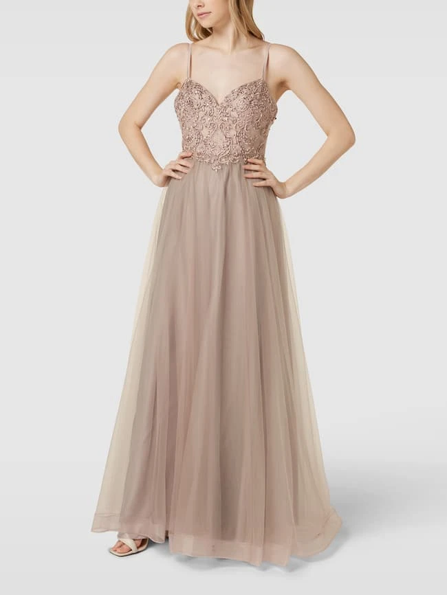 Laona Abendkleid Mit Herz-Ausschnitt - Taupe 3 Laona Abendkleid Mit Herz-Ausschnitt - Taupe