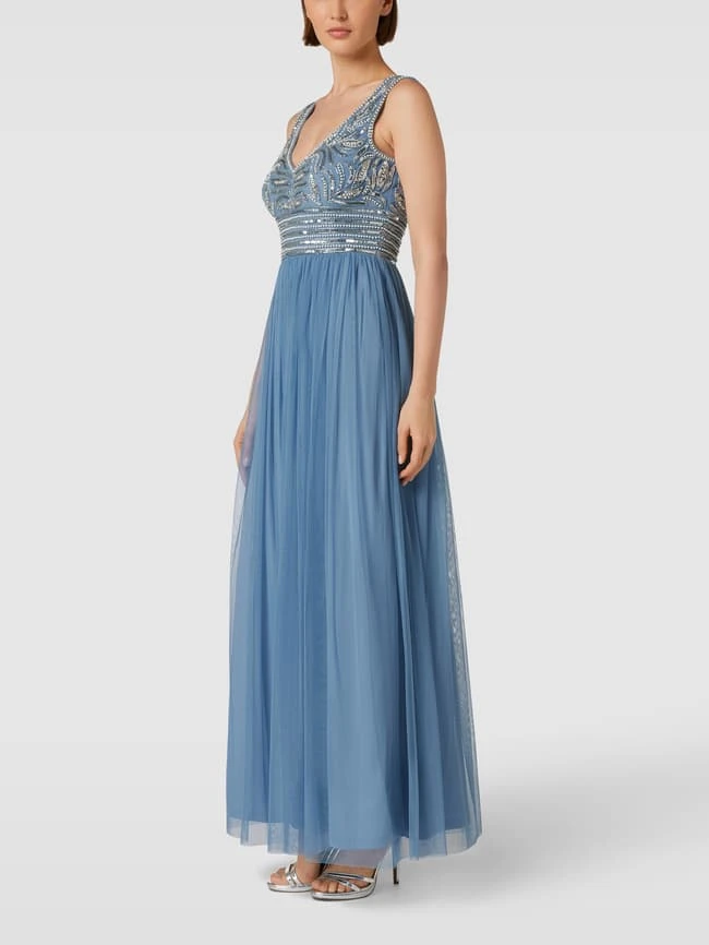 LACE & BEADS Abendkleid Mit Perlen- Und Ziersteinbesatz - Bleu 3 LACE & BEADS Abendkleid Mit Perlen- Und Ziersteinbesatz - Bleu