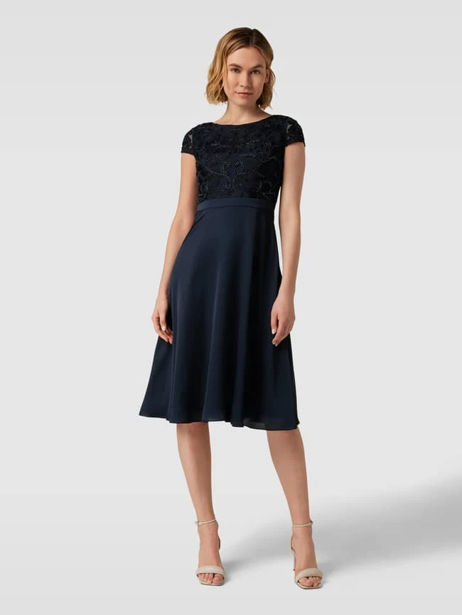 Christian Berg Cocktail Cocktailkleid Mit Ziersteinbesatz - Marineblau Meliert 6 Christian Berg Cocktail Cocktailkleid Mit Ziersteinbesatz - Marineblau Meliert – Bild 4