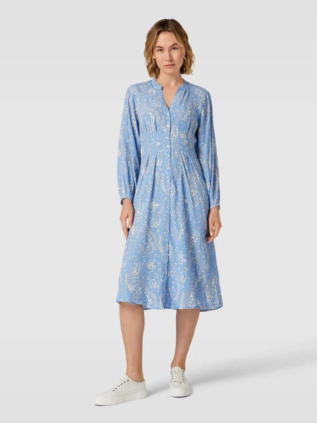 Jake*s Collection Midikleid Aus Viskose Mit Allover-Muster - Bleu 6 Jake*s Collection Midikleid Aus Viskose Mit Allover-Muster - Bleu – Bild 4