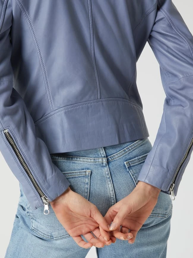 Oui Lederjacke Im Biker-Look - Bleu 5 Oui Lederjacke Im Biker-Look - Bleu – Bild 3