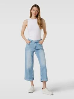 MAC Culotte Im Destroyed-Look Modell 'DREAM' - Blau