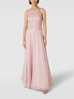 V.M. Abendkleid Mit Paillettenbesatz - Rosé