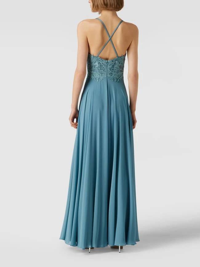 Mascara Abendkleid Mit Zierbesatz - Aqua Blau 7 Mascara Abendkleid Mit Zierbesatz - Aqua Blau – Bild 5