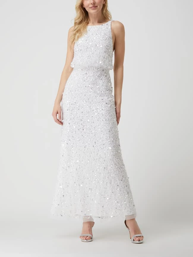 MAYA DELUXE Abendkleid Mit Pailletten - Offwhite 3 MAYA DELUXE Abendkleid Mit Pailletten - Offwhite