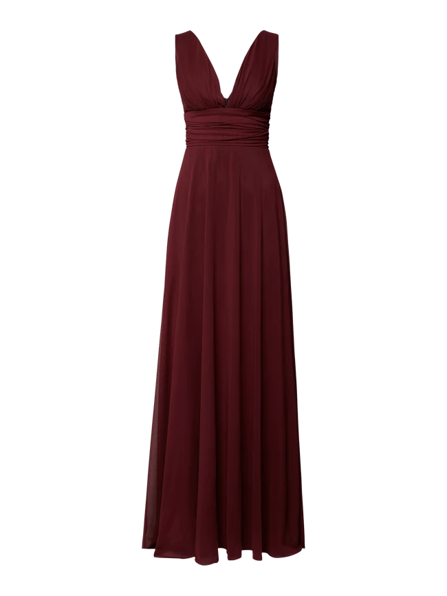 TROYDEN COLLECTION Abendkleid Mit Raffungen - Kirschrot 4 TROYDEN COLLECTION Abendkleid Mit Raffungen - Kirschrot – Bild 2