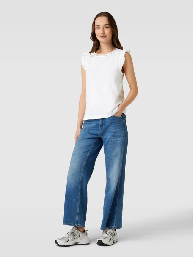 Jake*s Casual Blusenshirt Mit Lochmuster - Weiß 3 Jake*s Casual Blusenshirt Mit Lochmuster - Weiß