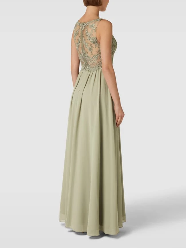 Laona Abendkleid Mit Floralen Stickereien - Olivgrün 7 Laona Abendkleid Mit Floralen Stickereien - Olivgrün – Bild 5