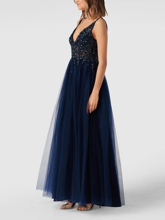 Mascara Abendkleid In Maxilänge Aus Tüll - Dunkelblau 6 Mascara Abendkleid In Maxilänge Aus Tüll - Dunkelblau – Bild 4