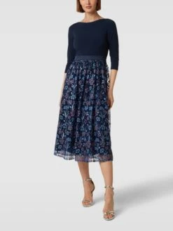 Swing Blusenkleid Mit Allover-Muster - Dunkelblau