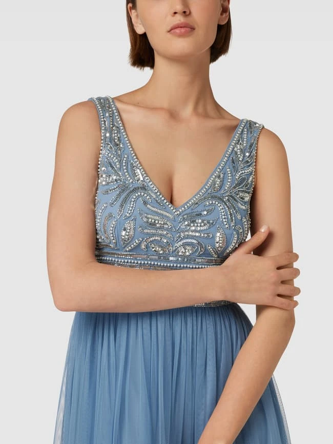 LACE & BEADS Abendkleid Mit Perlen- Und Ziersteinbesatz - Bleu 5 LACE & BEADS Abendkleid Mit Perlen- Und Ziersteinbesatz - Bleu – Bild 3