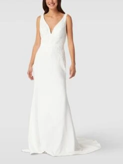Luxuar Brautkleid Mit V-Ausschnitt - Offwhite