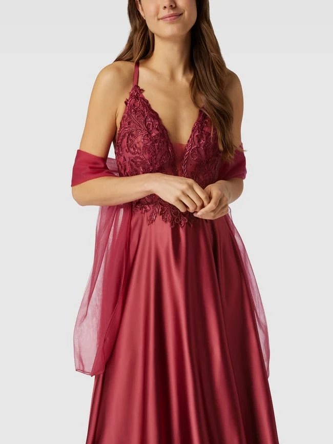 Luxuar Abendkleid Mit Zierbesatz - Rostrot 5 Luxuar Abendkleid Mit Zierbesatz - Rostrot – Bild 3