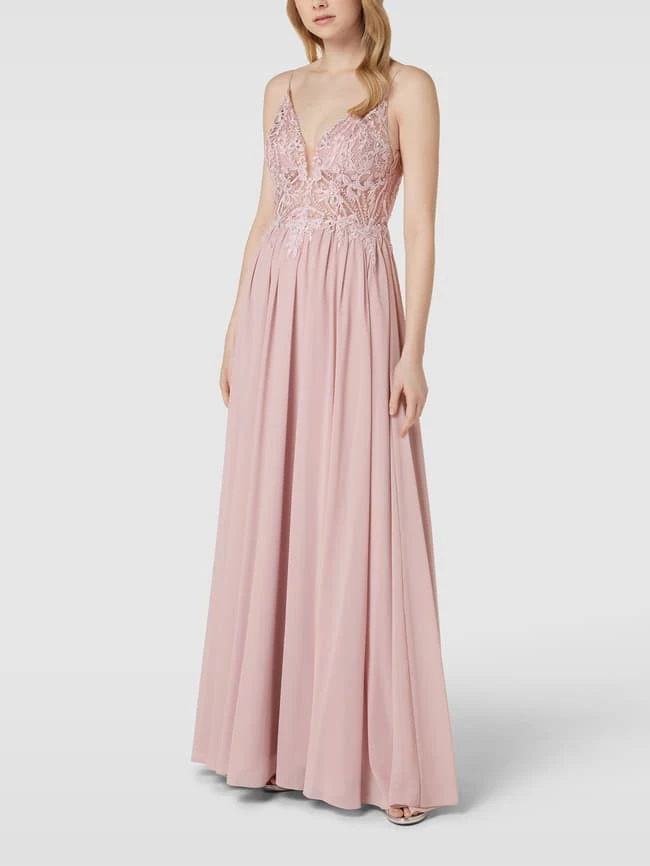 Laona Abendkleid Mit Floralen Stickereien - Rosa 3 Laona Abendkleid Mit Floralen Stickereien - Rosa