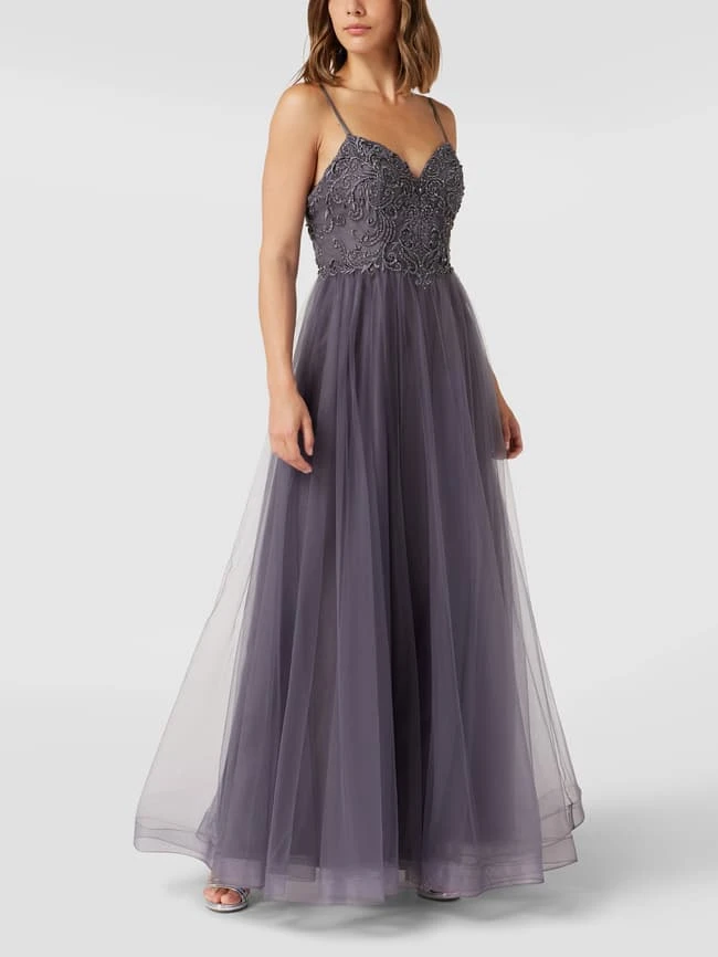 Laona Abendkleid Mit Herz-Ausschnitt - Anthrazit 3 Laona Abendkleid Mit Herz-Ausschnitt - Anthrazit