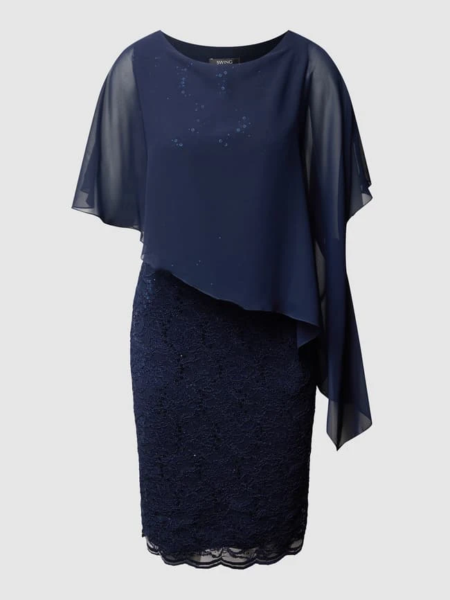 Swing Cocktailkleid Aus Floraler Spitze - Blau 4 Swing Cocktailkleid Aus Floraler Spitze - Blau – Bild 2